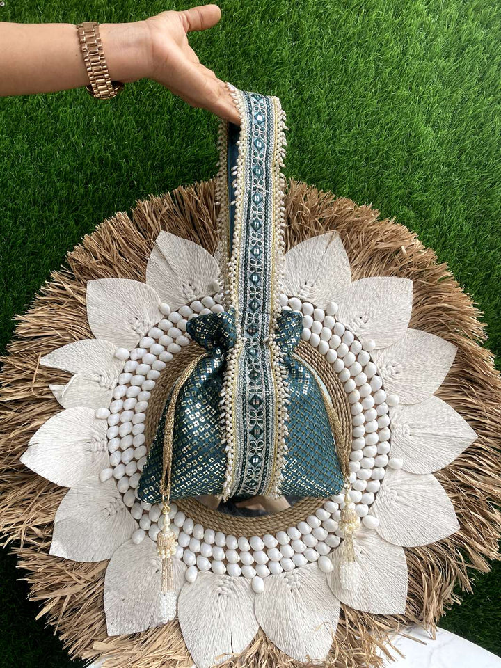 Teal Green Breeze Potli