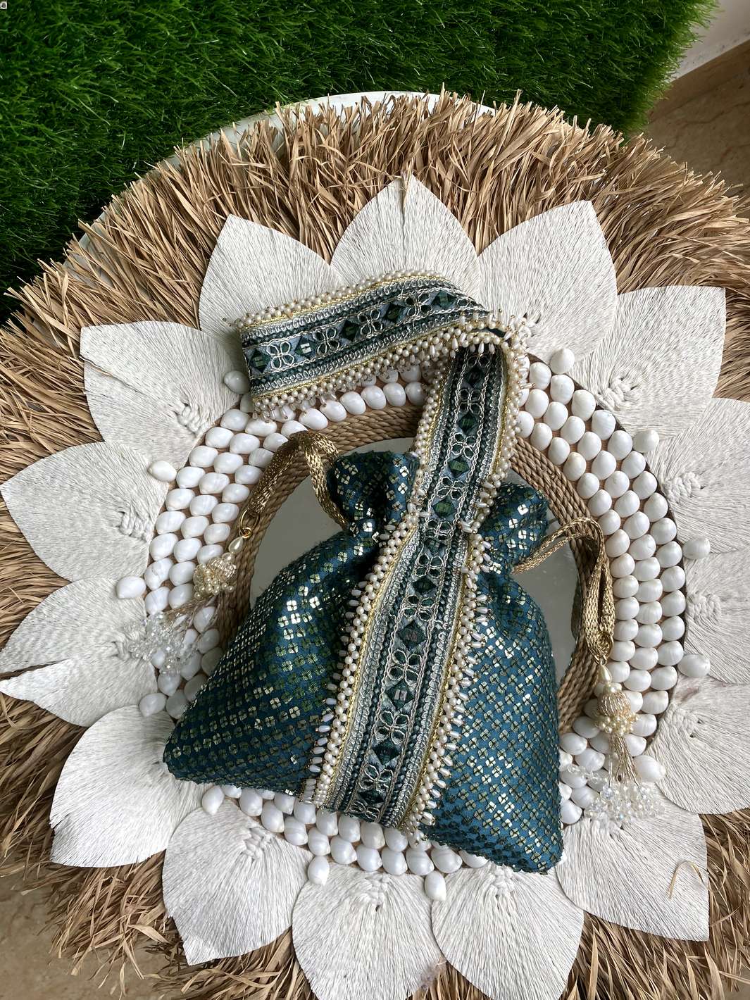 Teal Green Breeze Potli