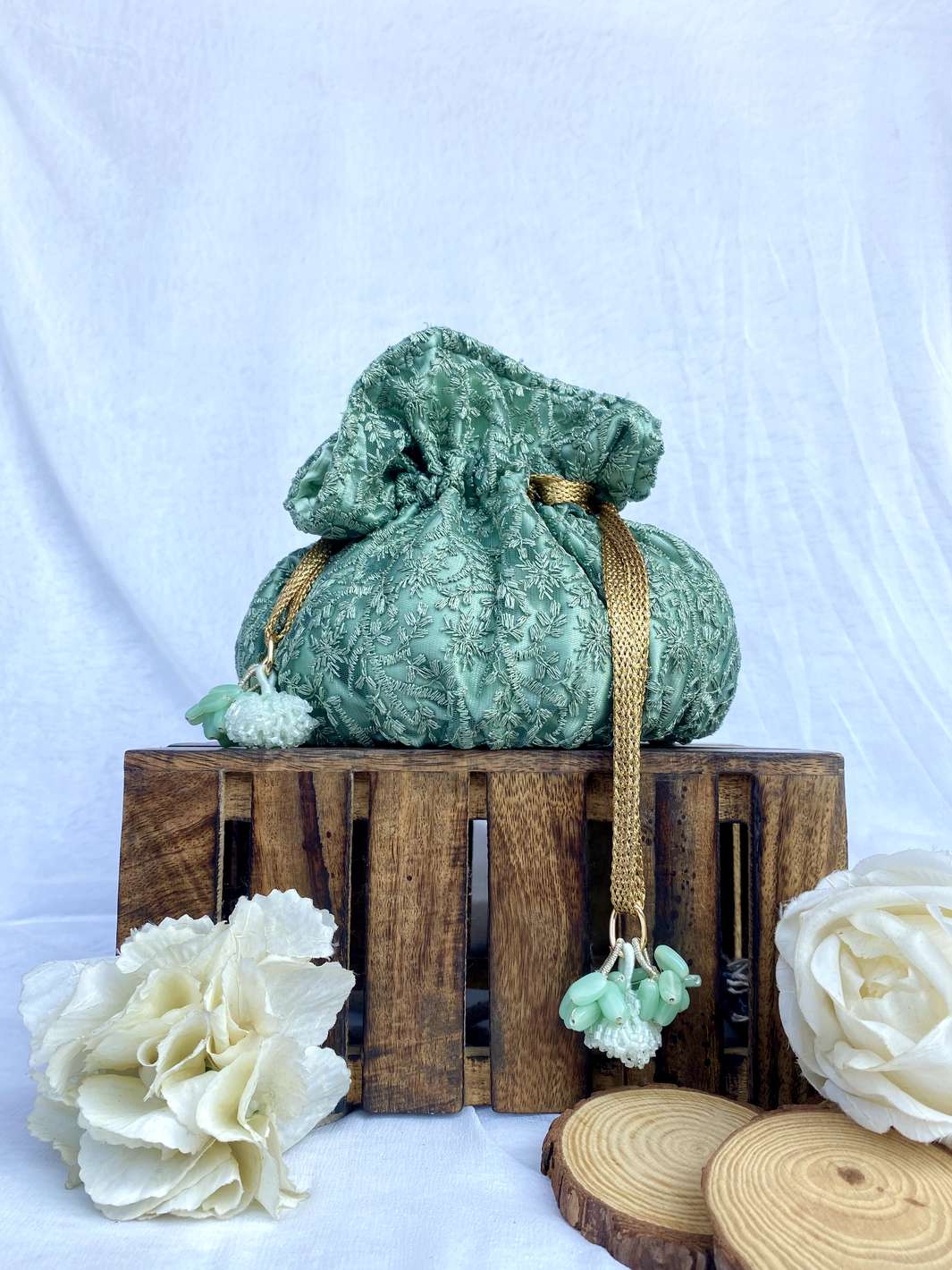 Dazzle Potli - Sea Green