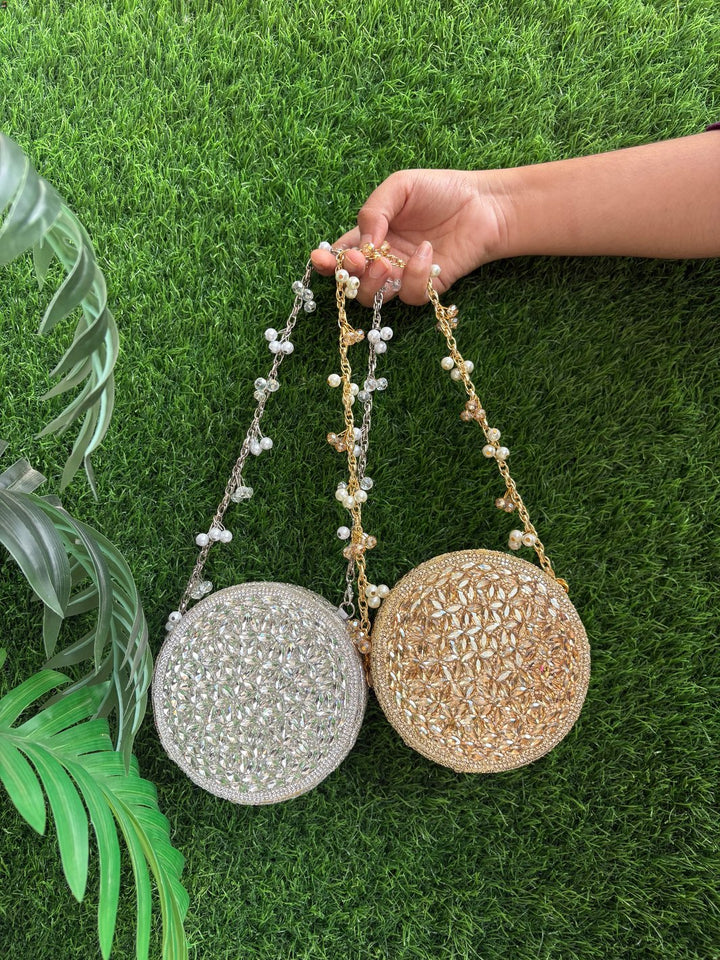 Circle Stone Mini Clutch for weddings and parties