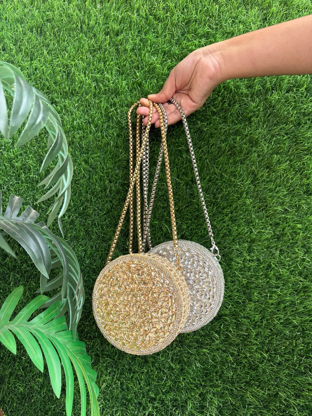 Circle Stone Mini Clutch for weddings and parties