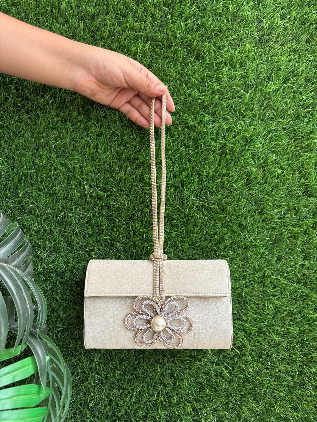 Classic Rhinestone Detailed Clutch