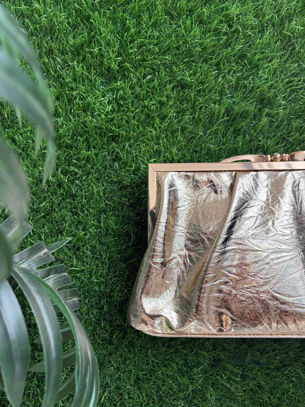 Metallic Double Frame Clutch Bag
