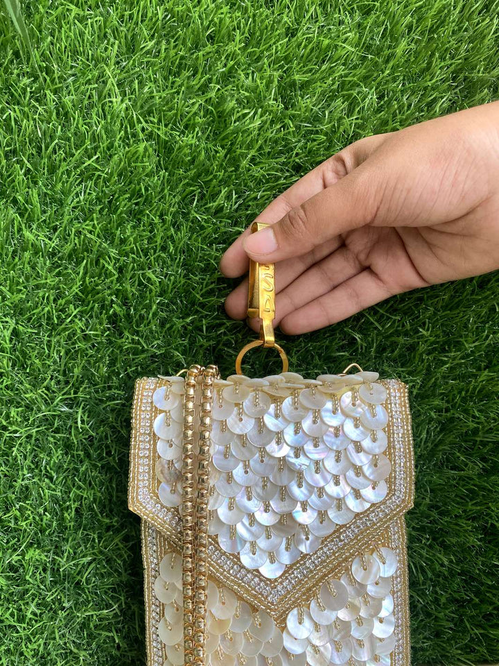Designer beaded phone bag for women