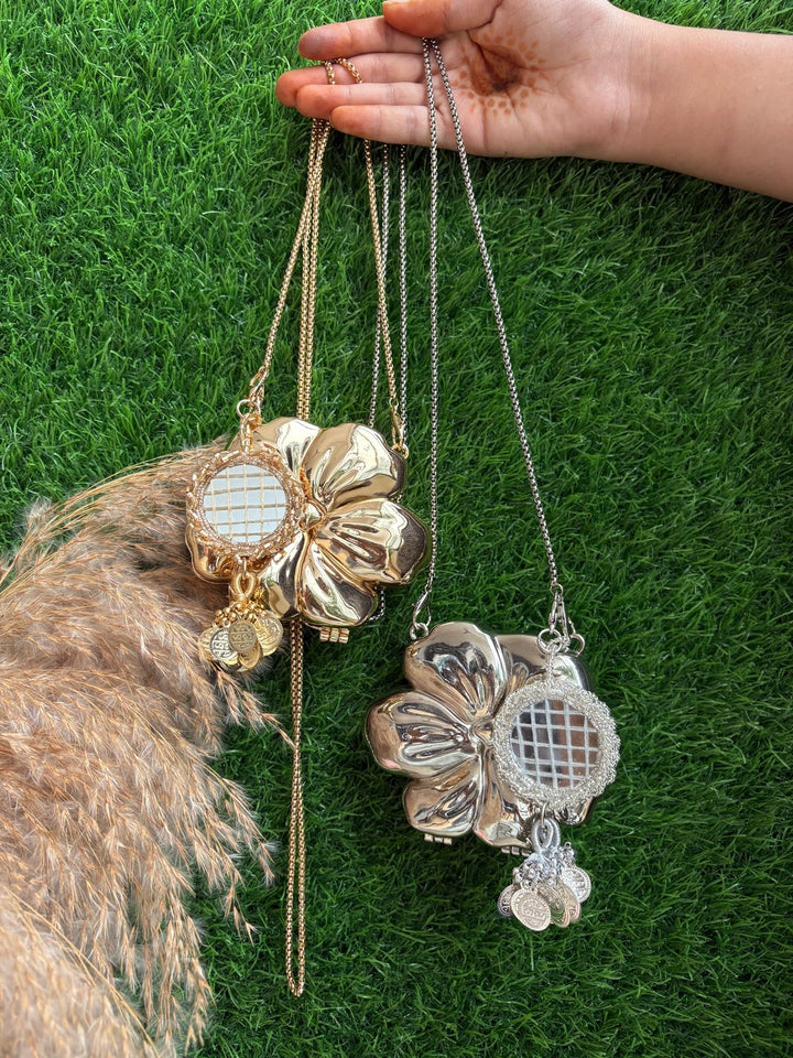Embellished Metal Mini Bag - Flower
