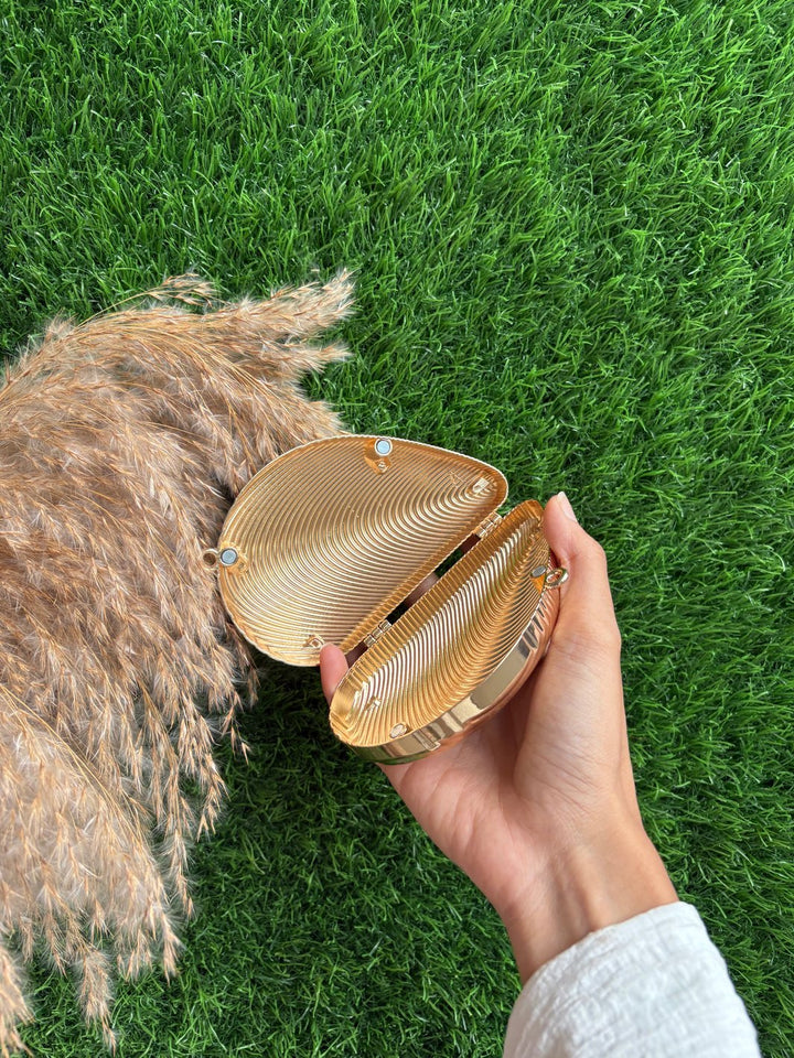 Embellished Metal Mini Bag - Leaf
