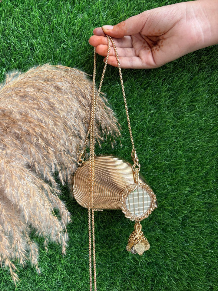 Embellished Metal Mini Bag - Leaf