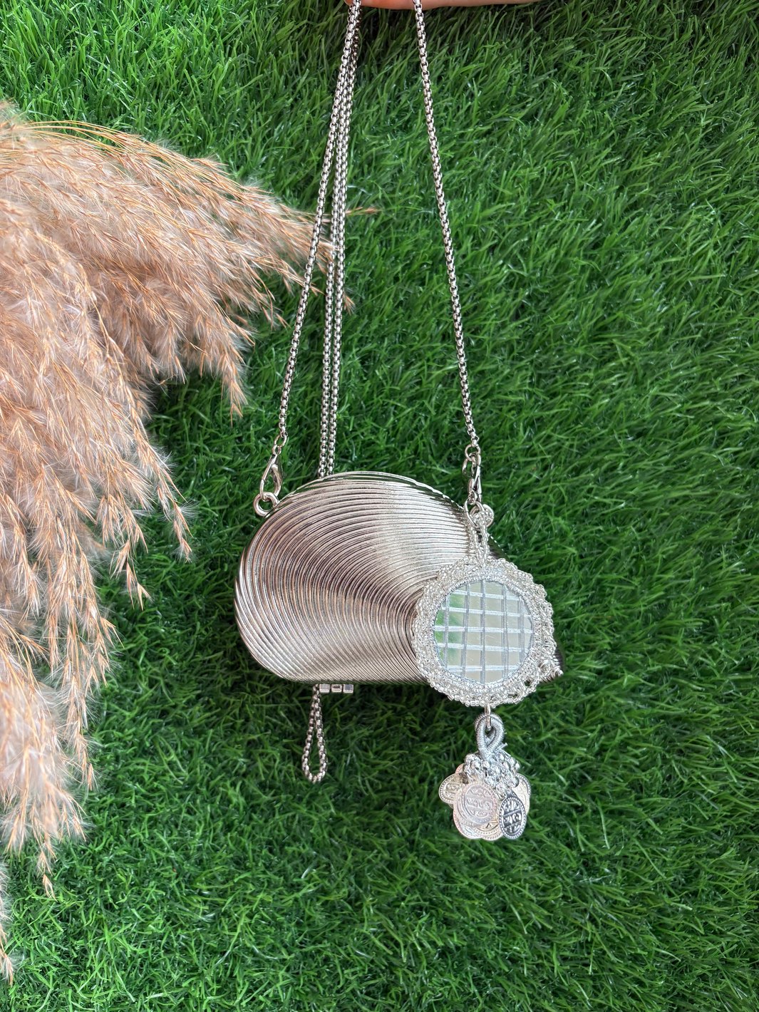 Embellished Metal Mini Bag - Leaf