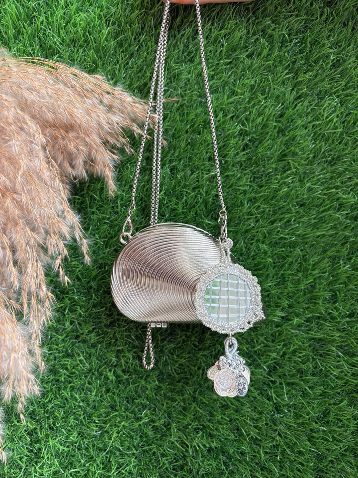Embellished Metal Mini Bag - Leaf