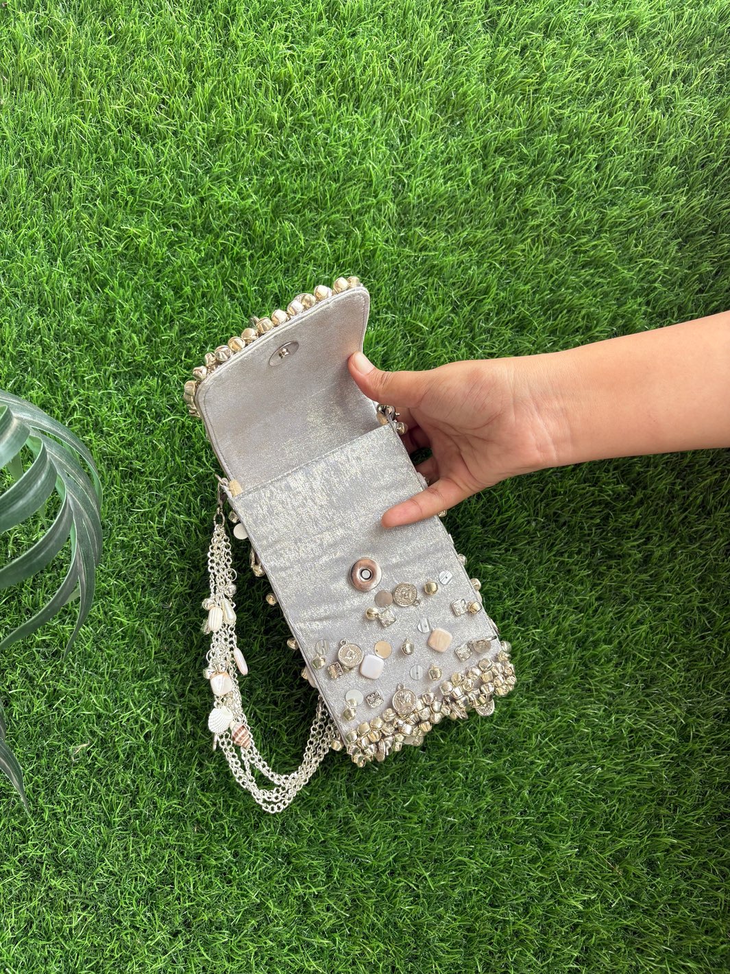 Open picture of Golden and Silver Ghungroo Work Mobile Sleeves 