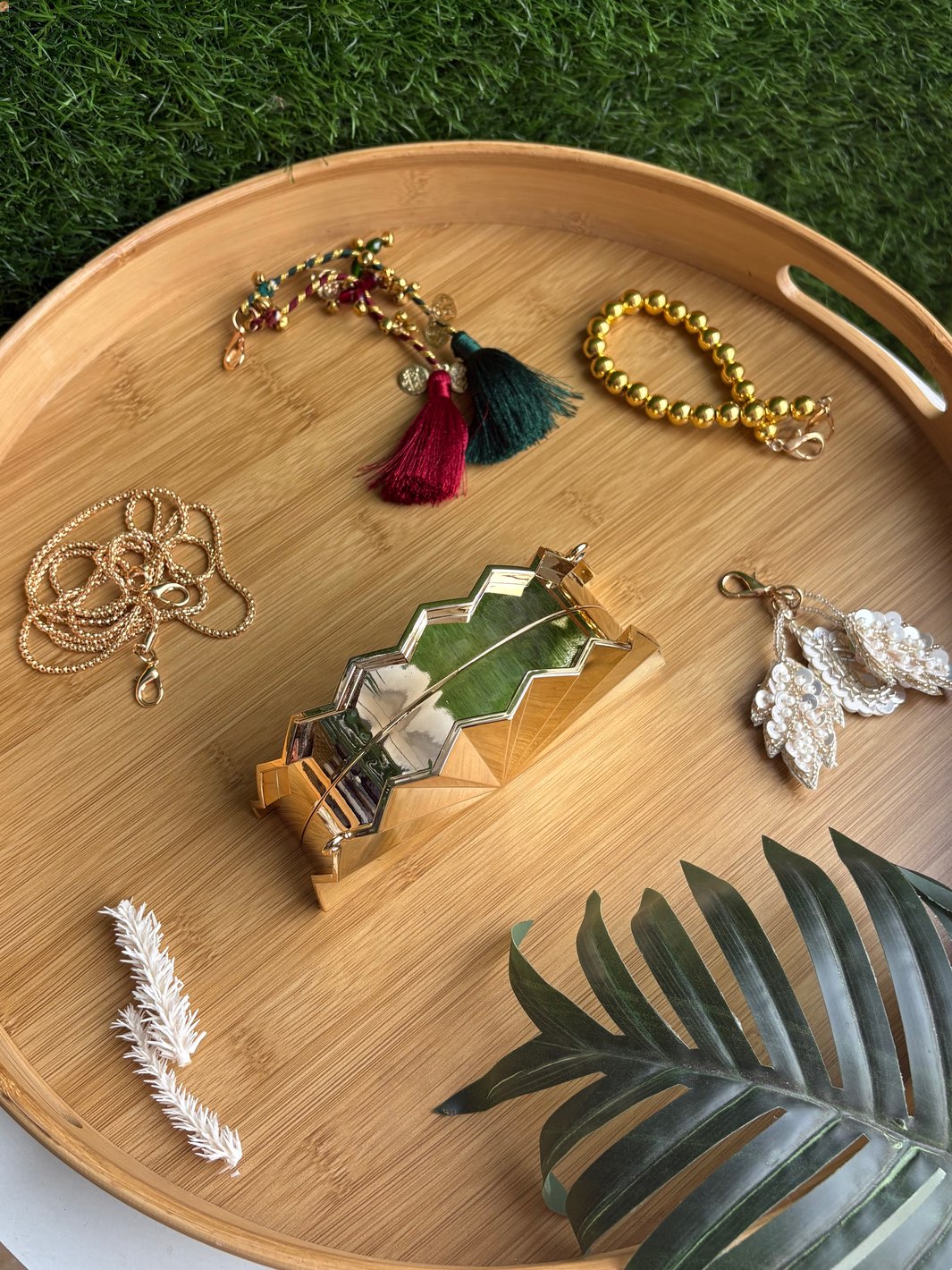 Mini Metal Bag With 4 Elements by The Potli Ghar