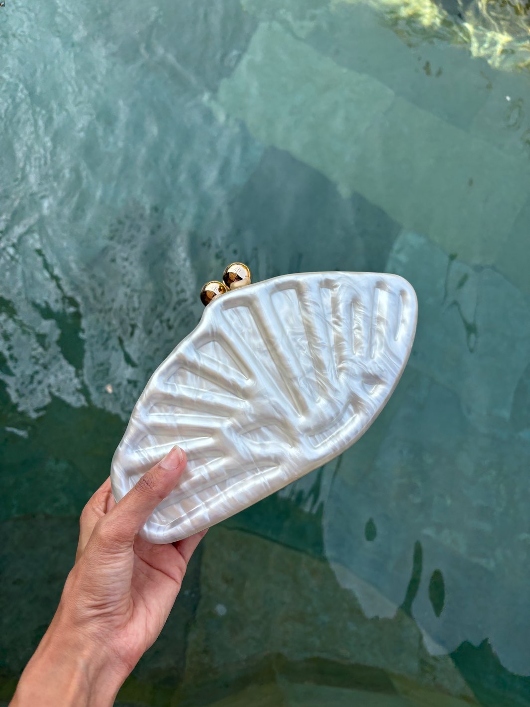 Luna Mother of Pearl Clutch