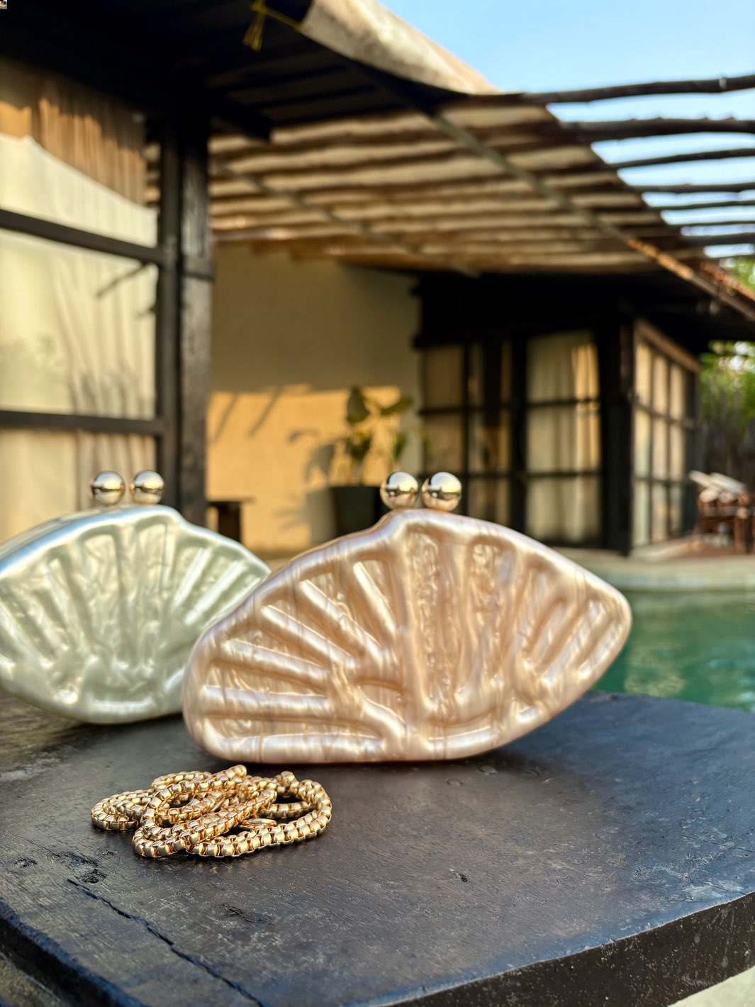 Luna Mother of Pearl Clutch