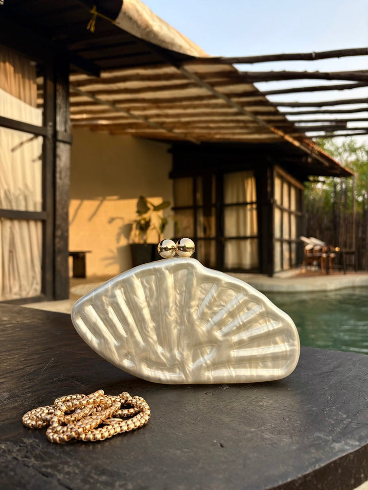 Luna Mother of Pearl Clutch