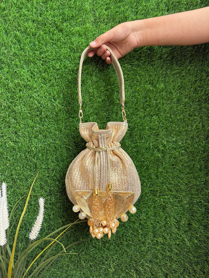 Luxe Metal Motif Potli