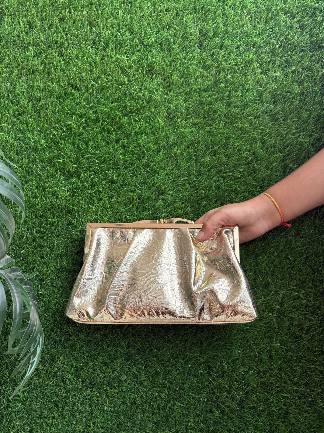 Metallic Double Frame Clutch Bag