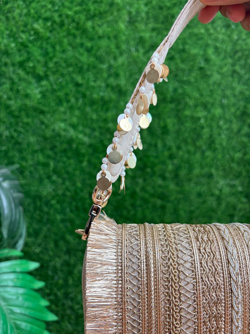 Premium Gold Ethnic Clutch Bag for weddings and parties