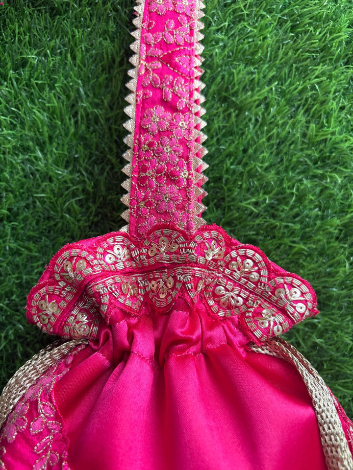 Designer rani pink potli bag