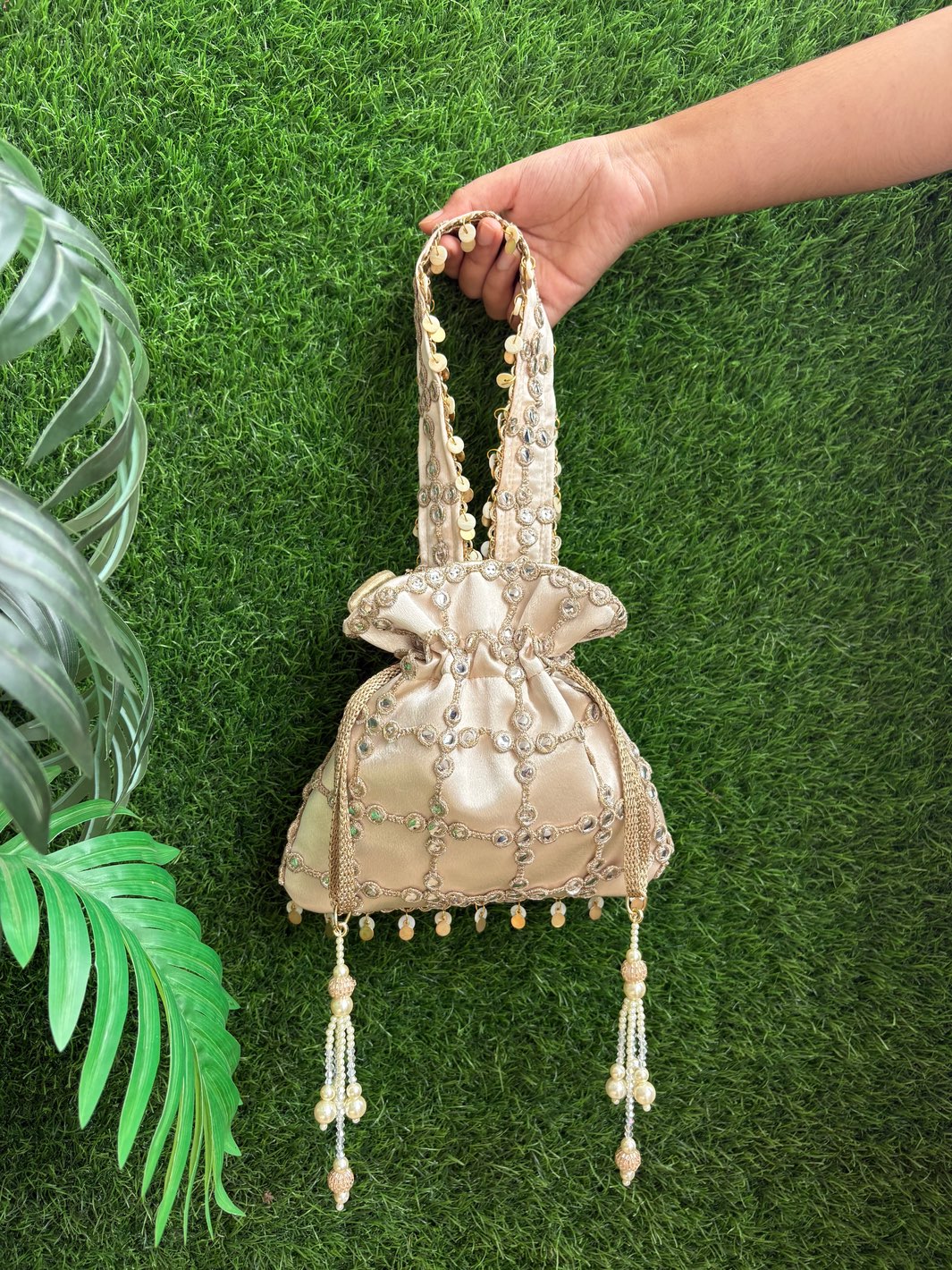 Royal Cutwork Gold Potli Bag