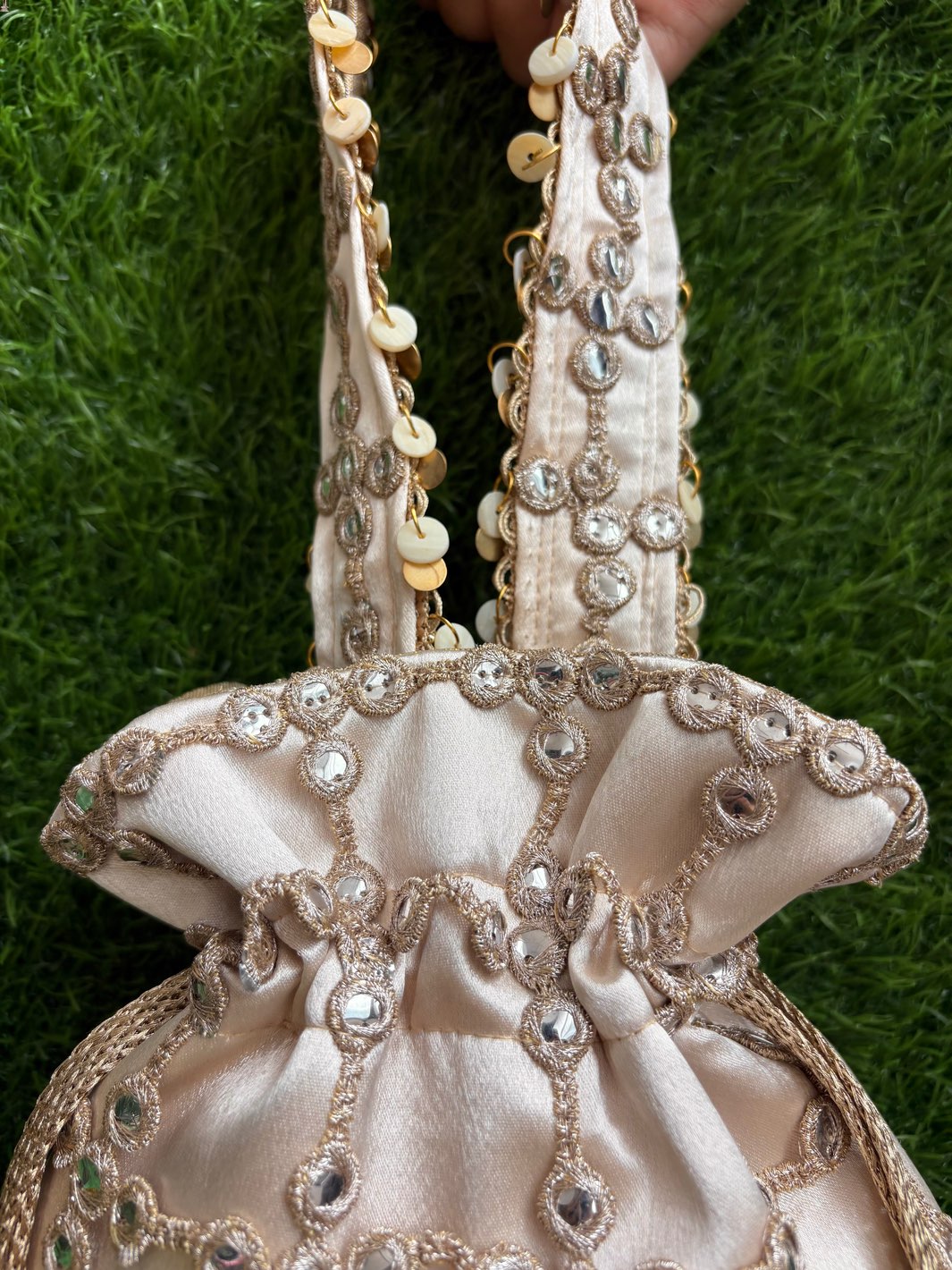 Handcrafted Ethnic Gold Potli Bag