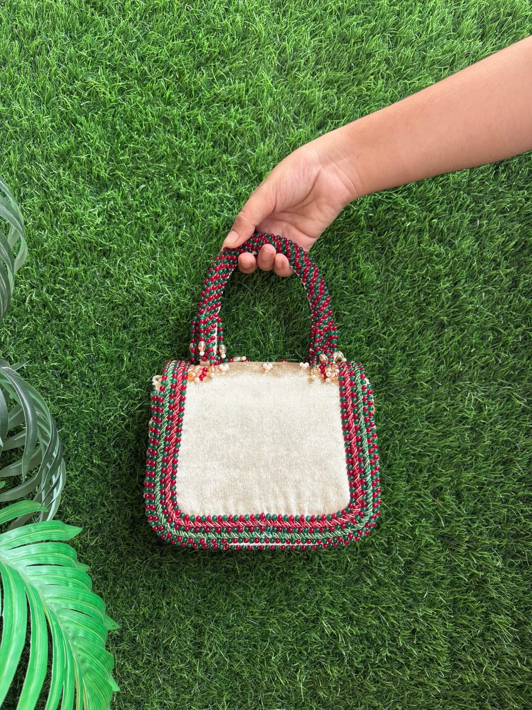 Premium bridal handbag with jewellery work