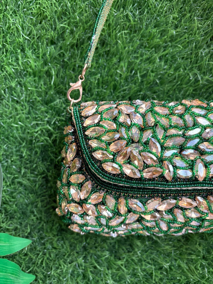 Designer Stone Clutch Bag for Women - Closeup details
