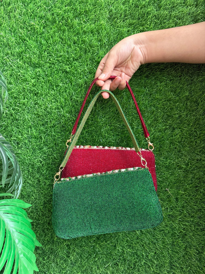 Ethnic Stone Clutch Bag - Back View