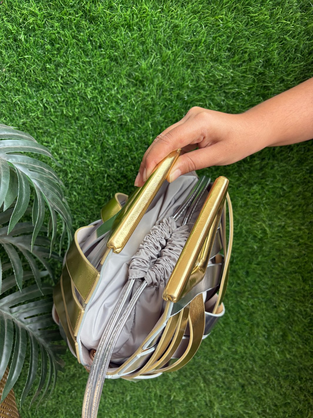 Tri-Weave Metallic Potli Clutch