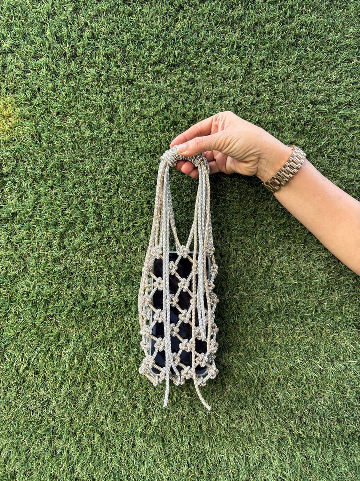 Gold and silver embellished phone bag