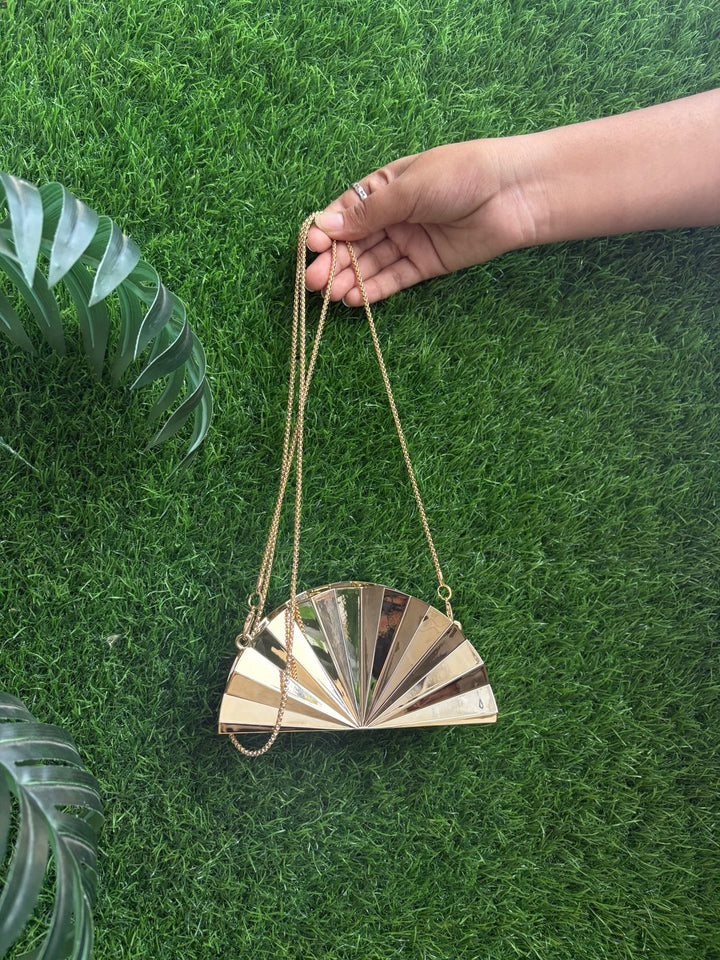 Statement metal clutch bag for women for parties and evening wear