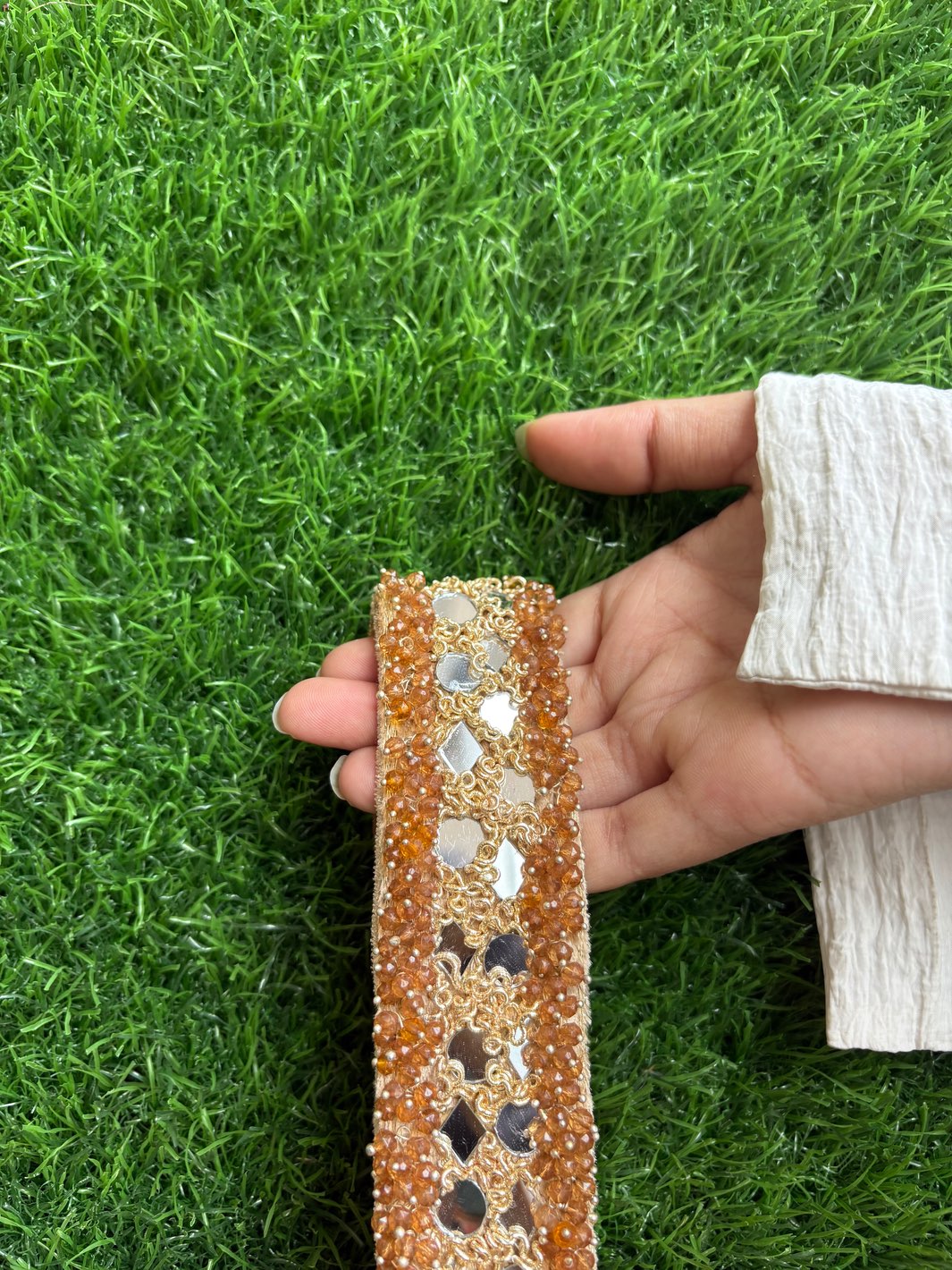 Handcrafted embellished clutch